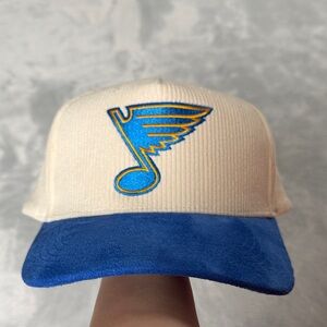 Cream and Blue Cap with STL BLUES Logo